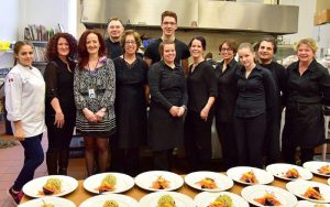 Kitchen staff at the International Women's Day Event 2017.