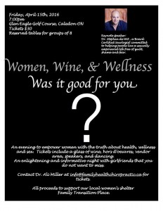 Women, Wine and Wellness 2016 poster.