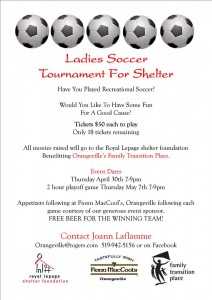 Ladies Soccer Tournament for Shelter poster