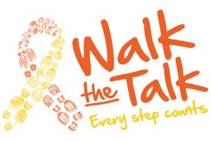 Walk the Talk logo in yellow and orange.