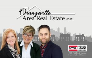 Orangeville Area Real Estate Royal LePage logo and agent headshots.