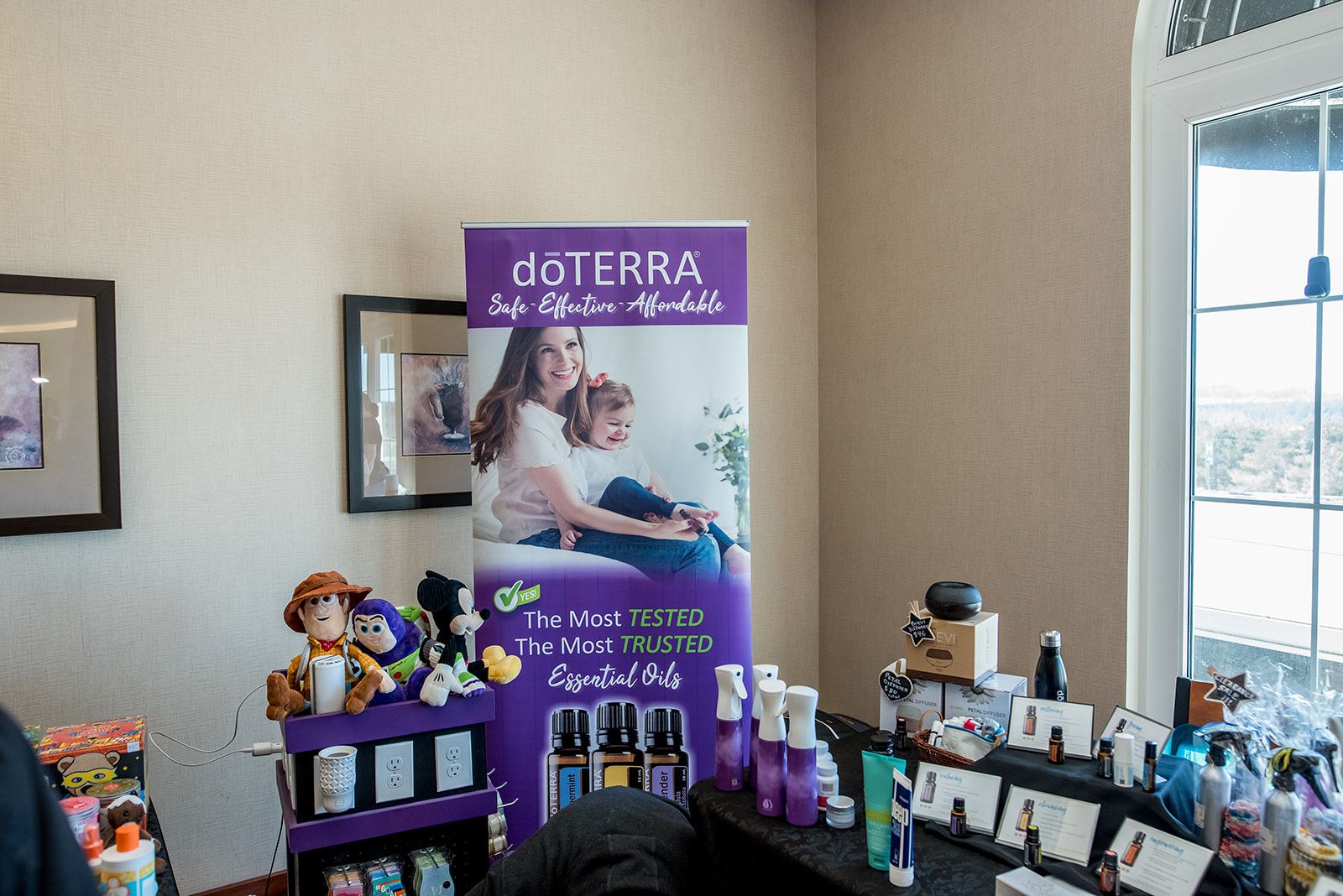 Vendor table for doTerra at the 2020 International Women's Day Celebration Luncheon.