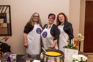 2020 International Women's Day vendor marketplace featuring Lavender Blue Catering and Soup Sisters.