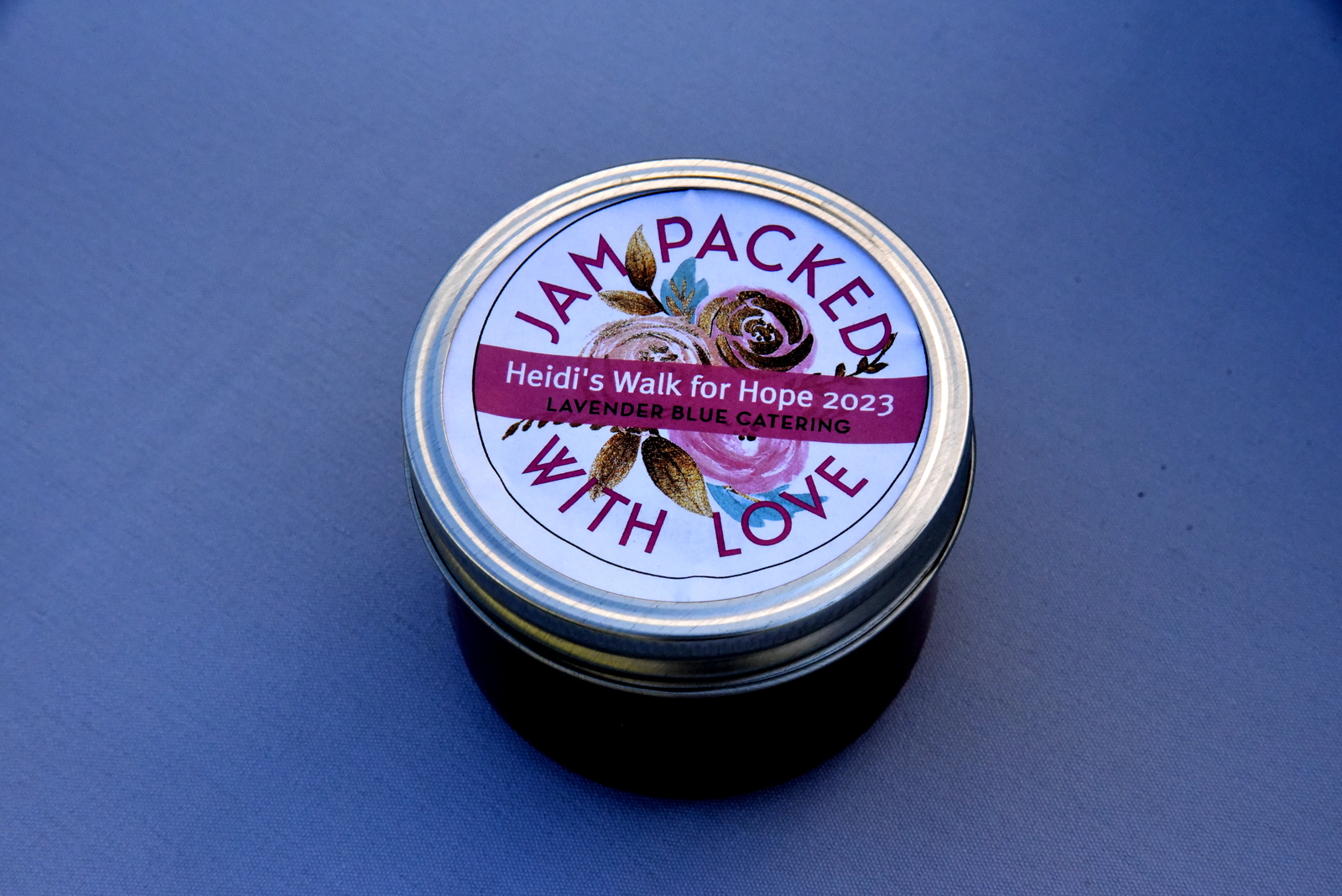Strawberry Jam made by Lavender Blue Catering in support of Heidi's Walk for Hope September 2023.